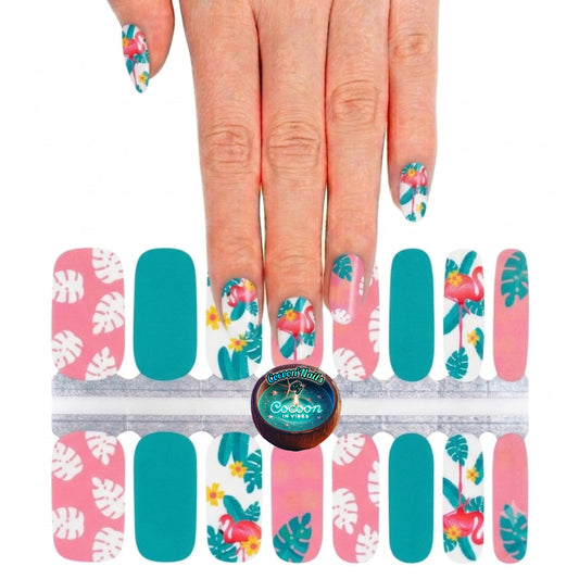 Cocoon’Nails Tropical Flamingo – Vernis Autocollant Kit Complet