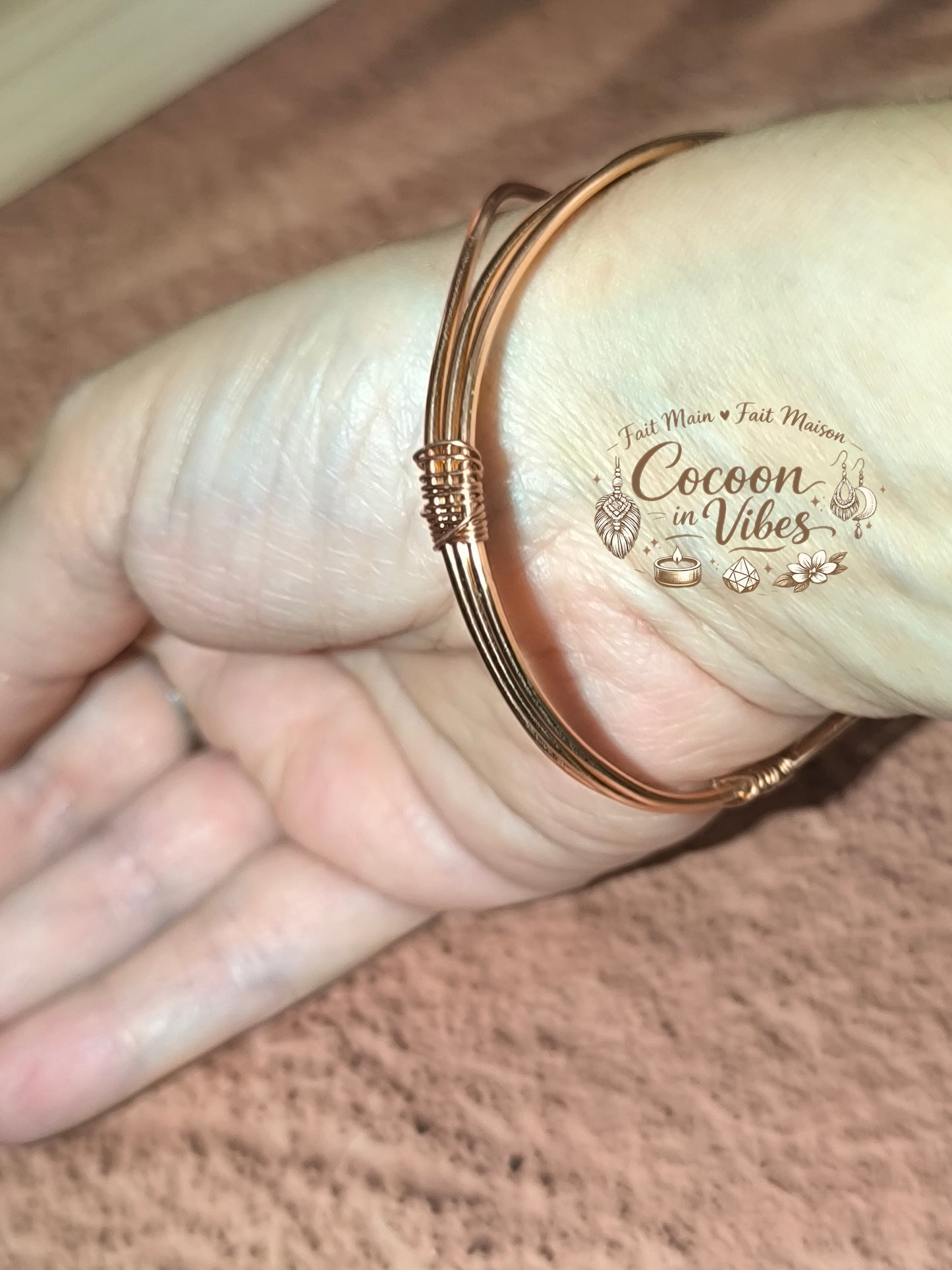 Bracelet Personnalisable Douce Spirale (Or Rose & Teintes au choix) – Collection Douce Spirale