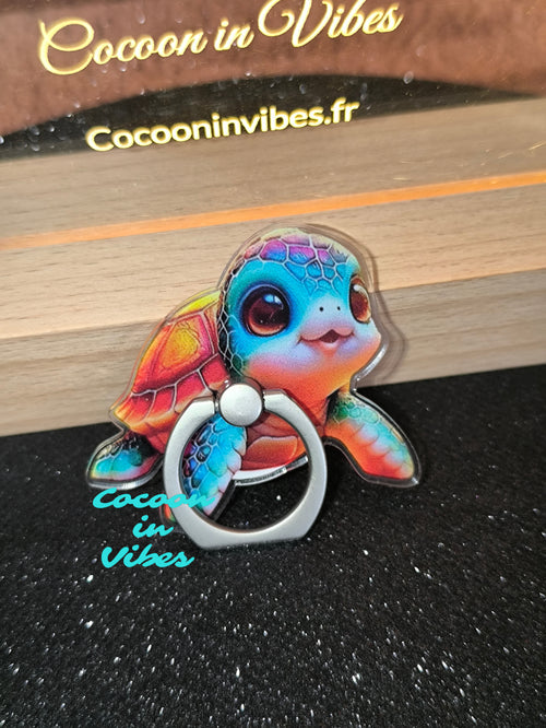 Anneau de téléphone – Tortue Marine Arc-en-Ciel, L’accessoire craquant venu des fonds marins !